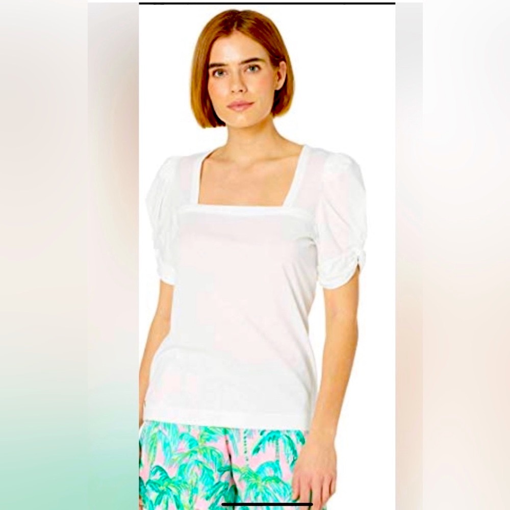 LILLY PULITZER NEW  JESSIE TOP RESORT WHITE